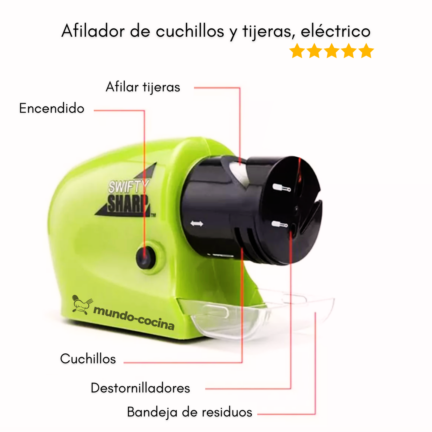 Afilador Eléctrico Swifty Sharp - Cuchillos Siempre Nuevos!