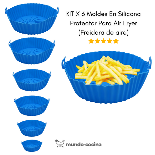 Kit de 6 Moldes de Silicona Protectores para Air Fryer